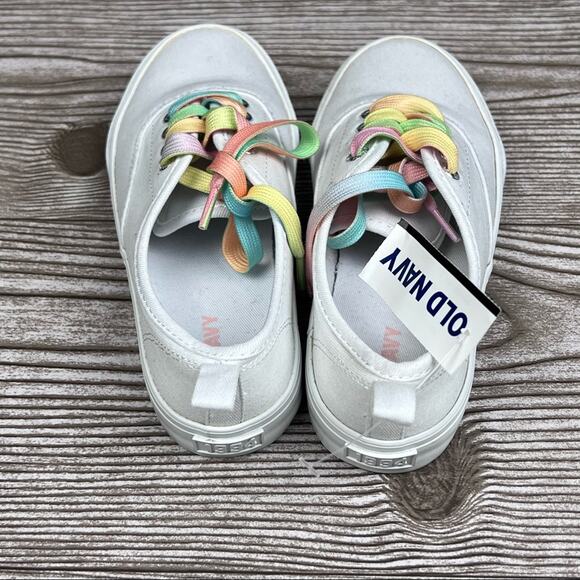 Old Navy Toddler Girls Canvas Slip On Calla Lily Sneakers Sz 12 - Picture 5 of 12